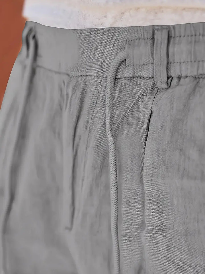 NICHOLS | WIDE LINEN TROUSERS WITH CORD