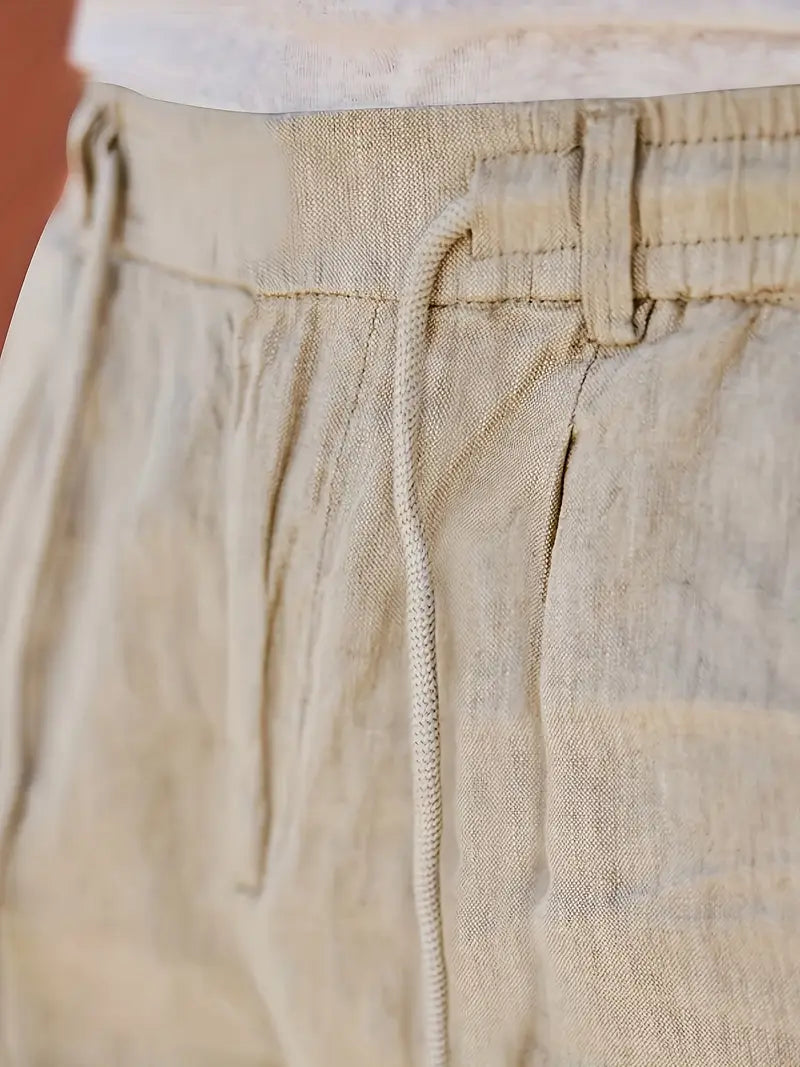 NICHOLS | WIDE LINEN TROUSERS WITH CORD