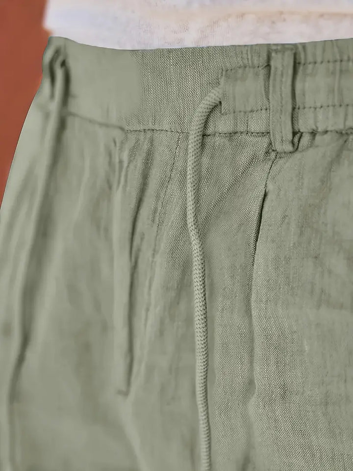 NICHOLS | WIDE LINEN TROUSERS WITH CORD
