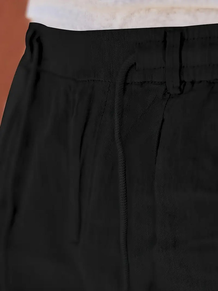 NICHOLS | WIDE LINEN TROUSERS WITH CORD