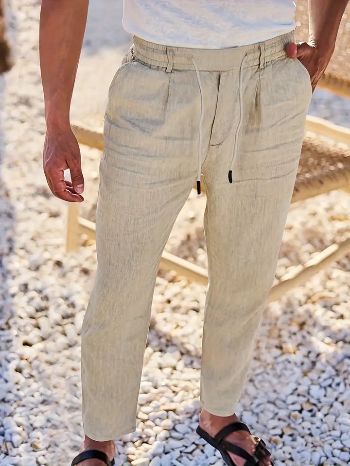 NICHOLS | WIDE LINEN TROUSERS WITH CORD