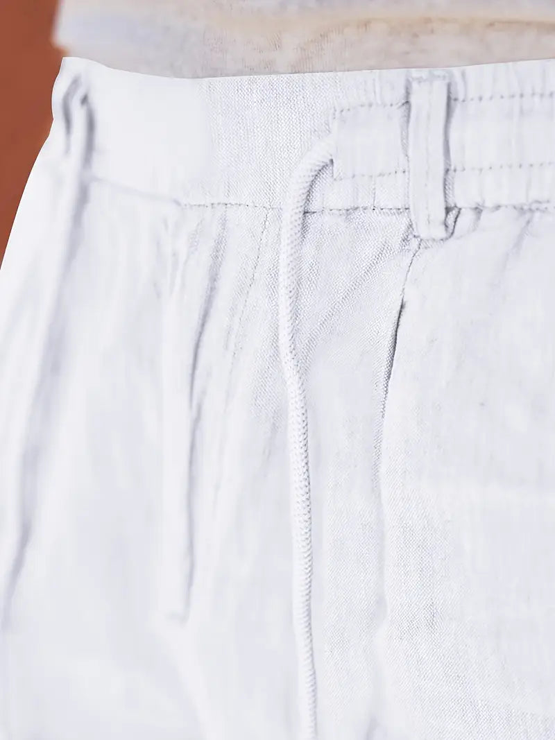 NICHOLS | WIDE LINEN TROUSERS WITH CORD