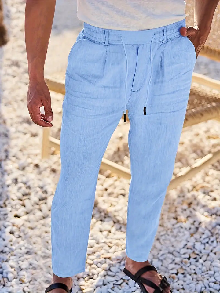 NICHOLS | WIDE LINEN TROUSERS WITH CORD