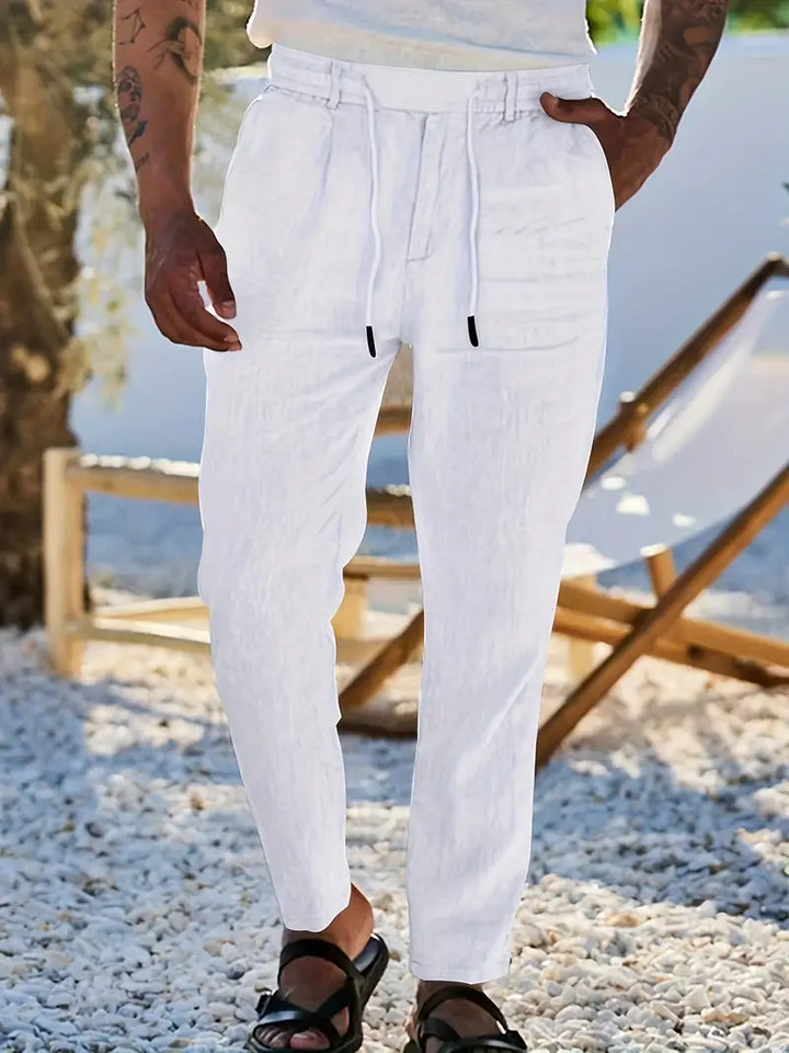 NICHOLS | WIDE LINEN TROUSERS WITH CORD