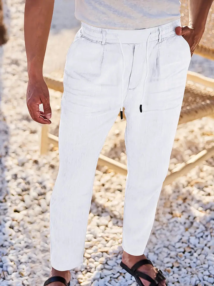 NICHOLS | WIDE LINEN TROUSERS WITH CORD