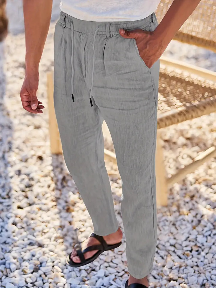 NICHOLS | WIDE LINEN TROUSERS WITH CORD