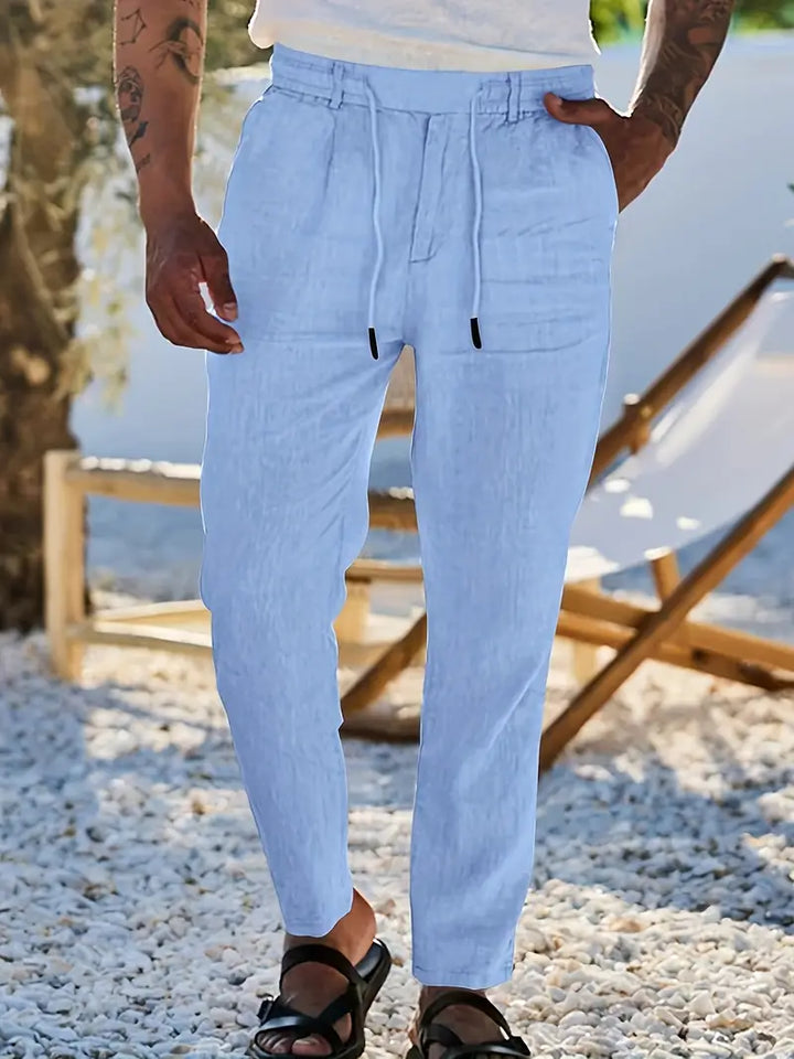 NICHOLS | WIDE LINEN TROUSERS WITH CORD