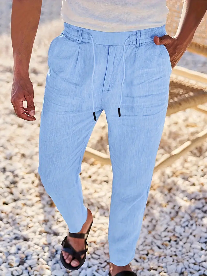 NICHOLS | WIDE LINEN TROUSERS WITH CORD