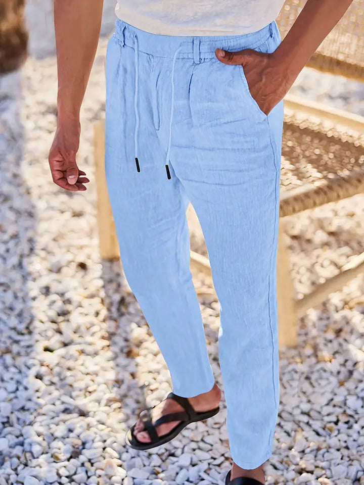 NICHOLS | WIDE LINEN TROUSERS WITH CORD