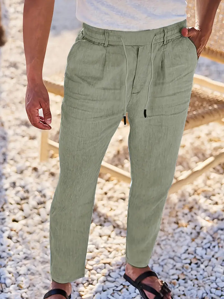 NICHOLS | WIDE LINEN TROUSERS WITH CORD