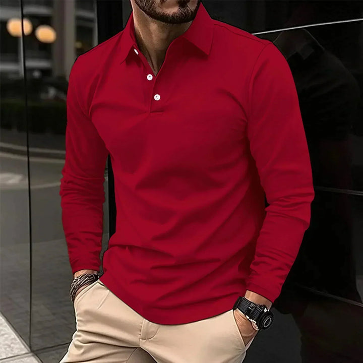 Contemporary Long-Sleeve Polo With Modern Fit
